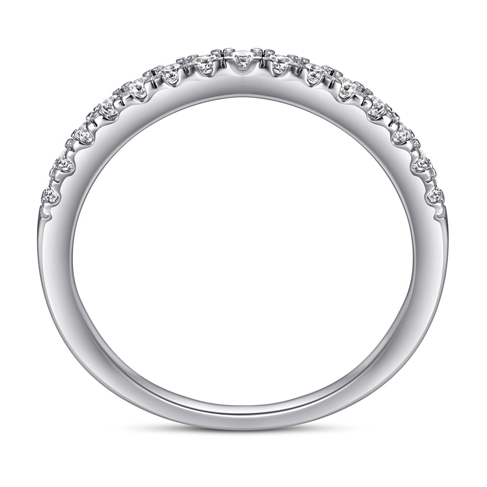 925 Sterling Silver Round Shaped Cz Halo Ladies Bridal Ring Set