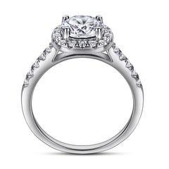 925 Sterling Silver Round Shaped Cz Halo Ladies Bridal Ring Set