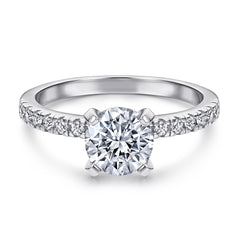 925 Sterling Silver Round Brilliant Cz Ladies Bridal Ring Set