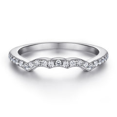 925 Sterling Silver Round Cut Cz Solitaire with Fancy Band Ladies Bridal Ring Set