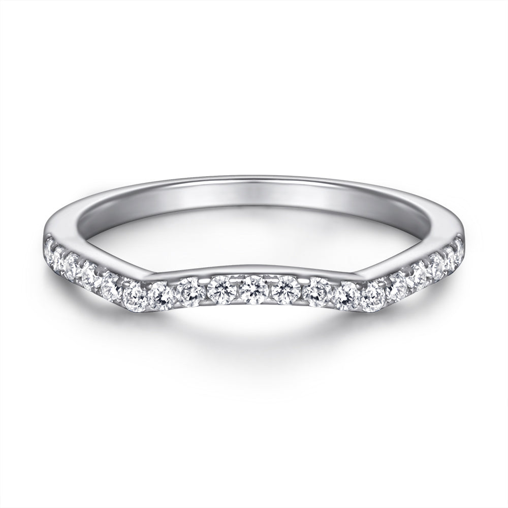 925 Sterling Silver Round Cz Centre with Fancy Split Band Ladies Bridal Ring Set