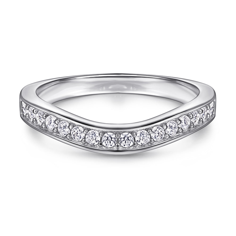 925 Sterling Silver Round Centre Cz With Fancy Channel Set Band Ladies Bridal Ring Set