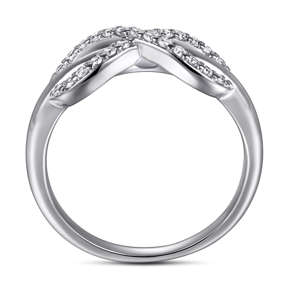 925 Sterling Silver Cz Infinity Ladies Ring