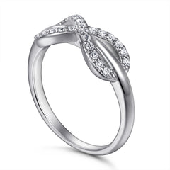 925 Sterling Silver Cz Infinity Ladies Ring