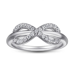 925 Sterling Silver Cz Infinity Ladies Ring