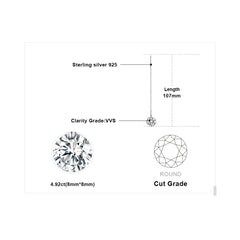 925 Sterling Silver Cz Fancy Drop Earrings