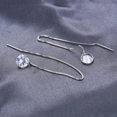 925 Sterling Silver Cz Fancy Drop Earrings