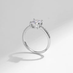 925 Sterling Silver 1.5ct Cushion Set Cz Ladies Ring