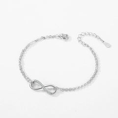 925 Sterling Silver Cz Infinity Symbol Bracelet 6"-7"