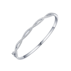 925 Sterling Silver Cz Infinity Bangle