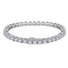 925 Sterling Silver Round Claw Set Cz Tennis Bracelet