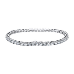 925 Sterling Silver Round Claw Set Cz Tennis Bracelet