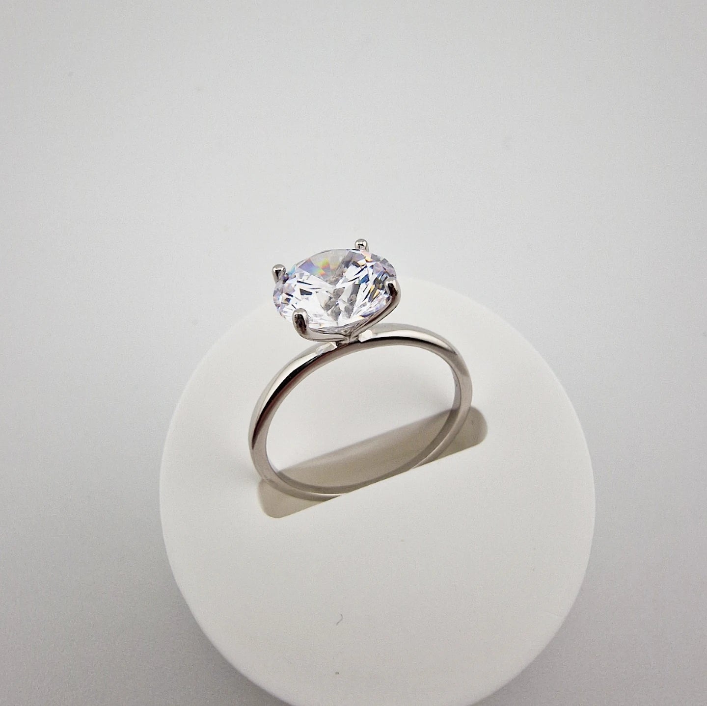 925 Sterling Silver 3ct Round Cut Cz Classic Solitaire Ring