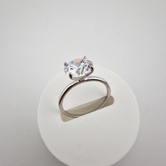 925 Sterling Silver 3ct Round Cut Cz Classic Solitaire Ring